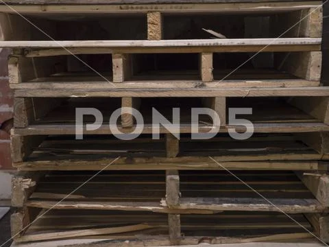 Old wooden pallets Stock Photos