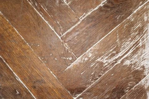 Old wooden parquet texture angular masonry brown flooring retro Stock Photos
