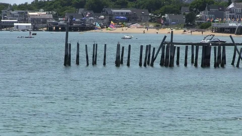 Old wooden pier dock Stock Footage 81871237