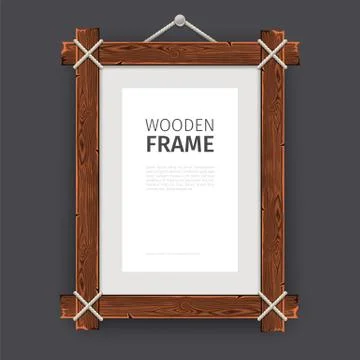 Old Wooden Rectangle Frame Stock Illustration