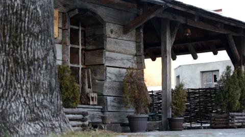 Old wooden saloon Stock Footage 34151105