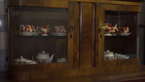Old wooden sideboard Video stock 258376912