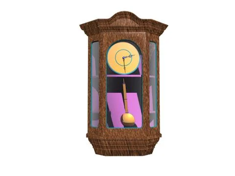 Old wooden wall clock with pendulum Stock Illustration