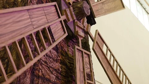 Old wooden windmill Stock Footage 108971849