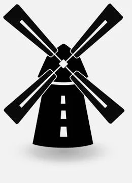 Old wooden windmill Stock Illustration