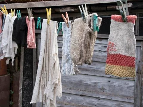 Old wool socks 库存照片