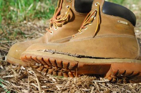 Old work boot Stock Photos