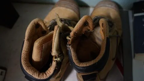 Old work boots 스톡 사진