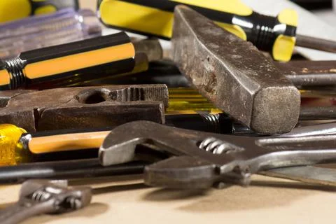 Old work tools Stock Photos