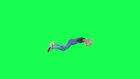 Old worker man falling moment, left angle green screen chroma key Stock Footage 259824900