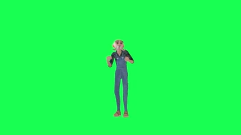 Old worker man happy moment, front angle green screen chroma key Stock Footage 259824909