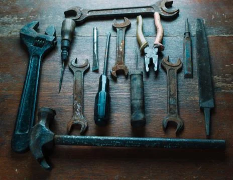 Old working tools Stock Photos