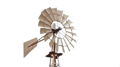 Old working windmill on Cyprus, Protaras. Stock Footage 100758117