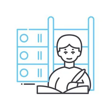 Old workstyle line icon, outline symbol, vector illustration, concept sign Stock Illustration