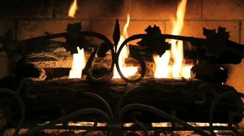 Old World Fireplace 2 Stock Footage 619574