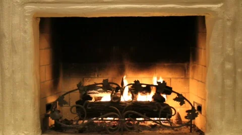 Old World Fireplace Stock Footage 619578
