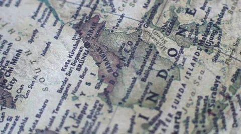 Old World Map 13 Stock Footage 46215443