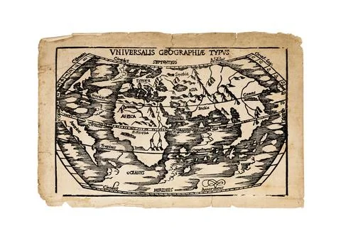 Old world map from the 16th century isolated on white background イラスト素材