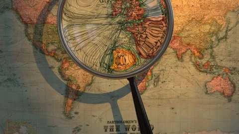Old world map animation Stock Footage 300069584