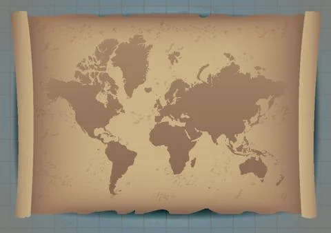 Old World Map Design Stock Illustration