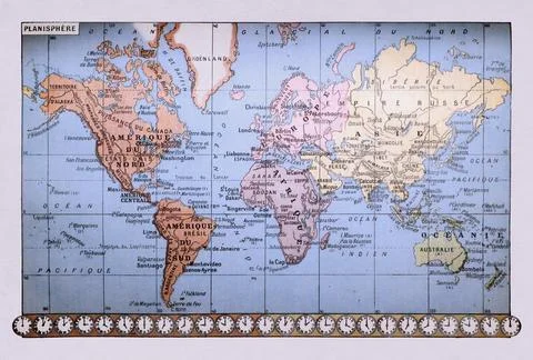 Old world map Stock Illustration