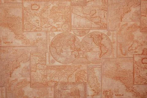 Old world map vintage pattern Stock Photos