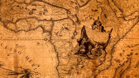 Old World Map Zoom Stock Footage 332516154