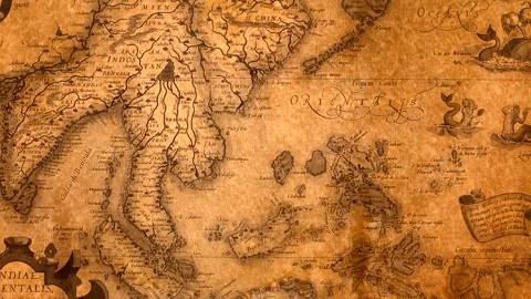 Old World Map Zoom Stock Footage 332764611