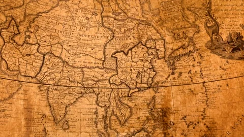 Old World Map Zoom Stock Footage 332766192