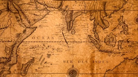 Old World Map Zoom Stock Footage 332789189