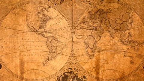 Old World Map Zoom 库存影片 332789235