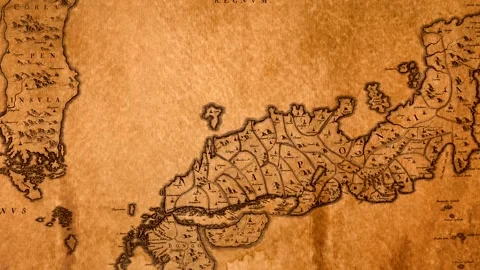 Old World Map Zoom Stock Footage 332789255