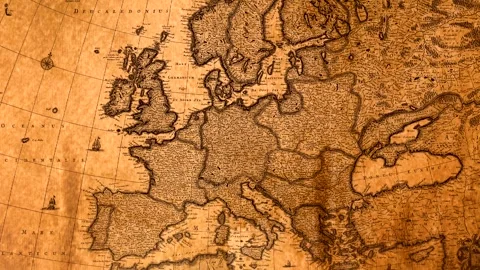 Old World Map Zoom Stock Footage 332789491