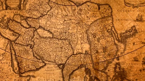 Old World Map Zoom 库存影片 332789504