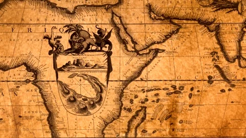 Old World Map Zoom Stock Footage 333348451