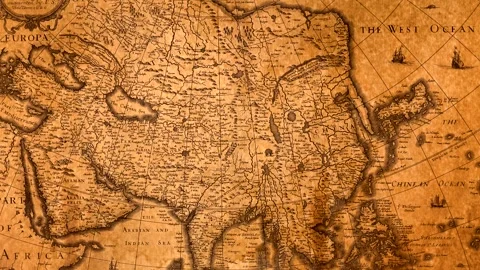 Old World Map Zoom Stock Footage 333348461