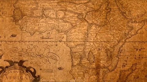 Old World Map Zoom Stock Footage 334736069
