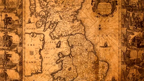 Old World Map Zoom Stock Footage 334790282