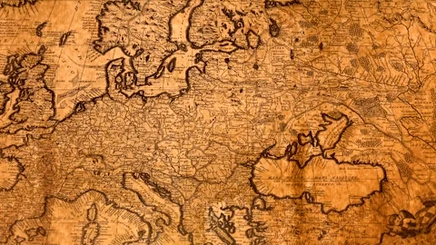 Old World Map Zoom Stock Footage 335186900