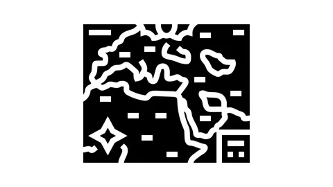 Old world maps geographical discoveries glyph icon animation Stock Footage 326144307