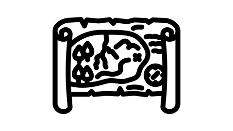 Old world maps geographical discoveries line icon animation Stock Footage 326750026