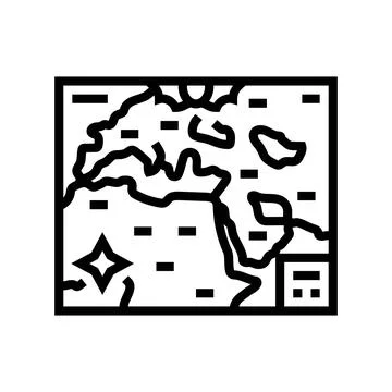 Old world maps geographical discoveries line icon vector illustration 스톡 일러스트