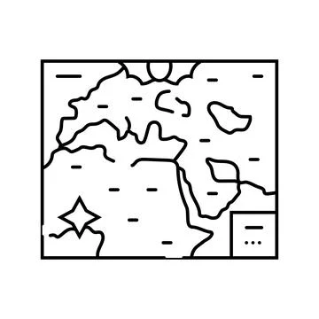 Old world maps geographical discoveries line icon vector illustration 스톡 일러스트