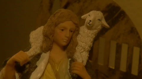 Old World Nativity, Shepherd Vídeo Stock 454667