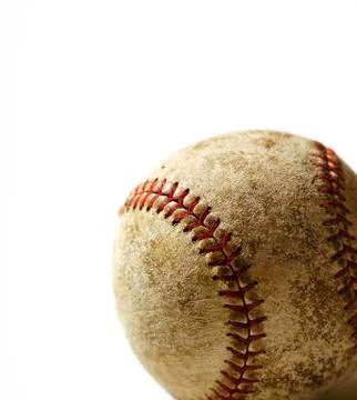 Old Worn Rough Baseball Stitching Sport Stock Photos