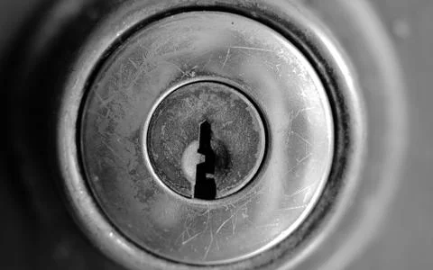 Old Worn Scratched Lock Foto stock