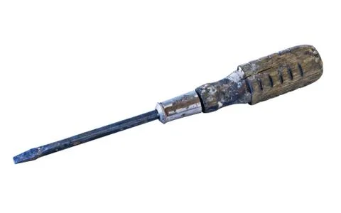 Old Worn Screwdriver Isolated Stock Photos