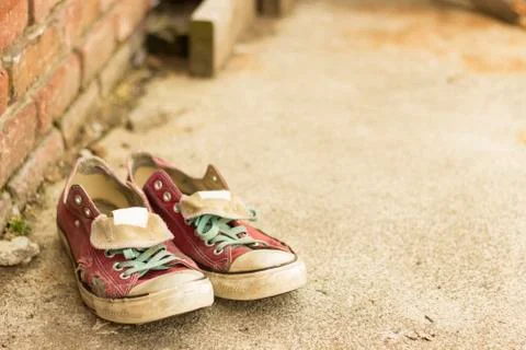 Old Worn Sneakers Stock Photos