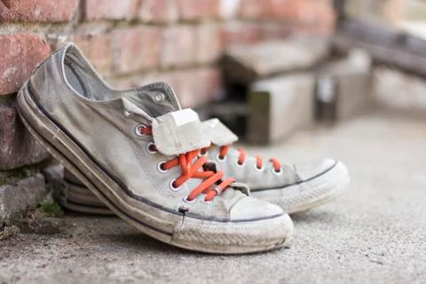 Old Worn Sneakers Stock Photos