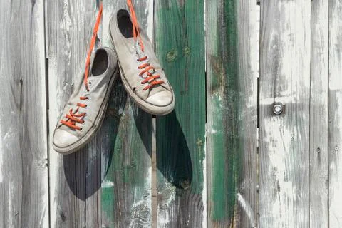 Old Worn Sneakers Stock Photos